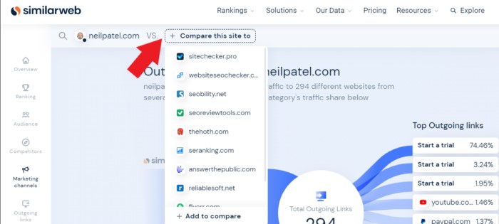Similarweb Compare with