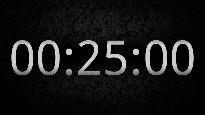 ضبط المؤقت على 25 دقيقة