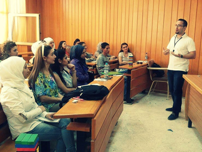  المدرب محمد زياد الوتار يقدم محاضرة بناء الفريق في جامعة دمشق