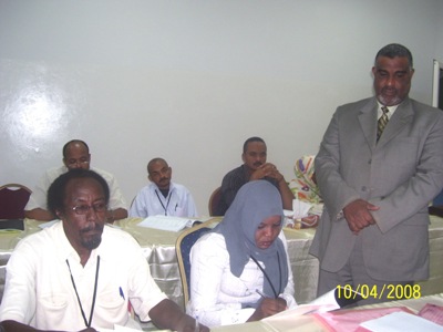 Sudan - Khartoum: trainer Alomairi is talking about his experience of - Using NLP techniques in the course of Leaders meeting management