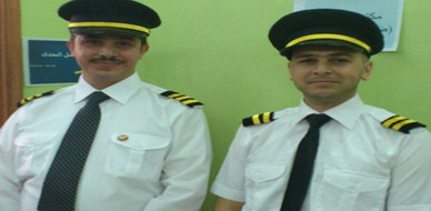Syria - Damascus: NLP diploma trip plane number 777 flying led by Captain Ahmad Kheir al-Sadi and his assistant trainer Yousef Dawara  