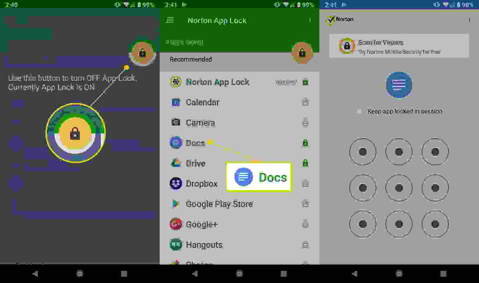 كيفية تعيين كلمة المرور للتطبيقات باستخدام تطبيق Norton App Lock في أندرويد