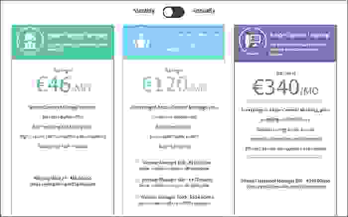 Adobe Connect خطة الدفع الشهرية
