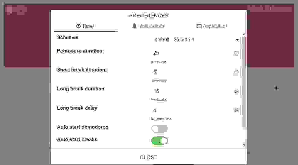تطبيق Pomodoro Tracker - Settings