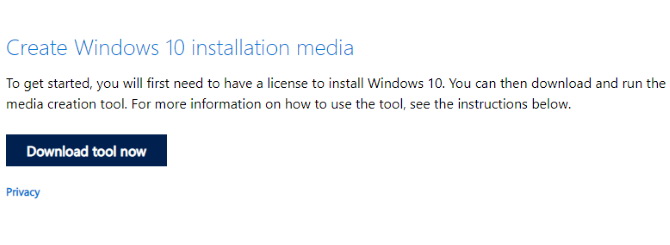 Create Windows 10 Installation Media